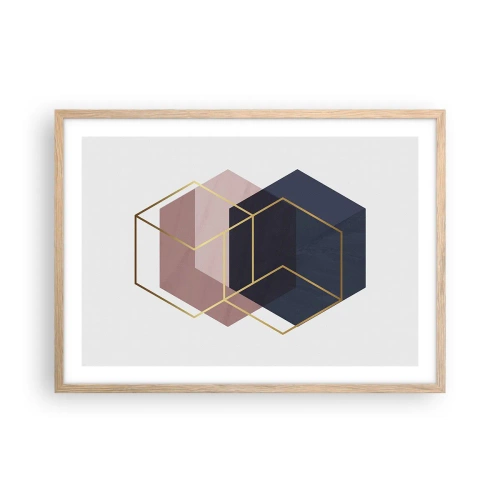 Plakát v rámu světlý dub - Síla jednoduchosti - 70x50 cm