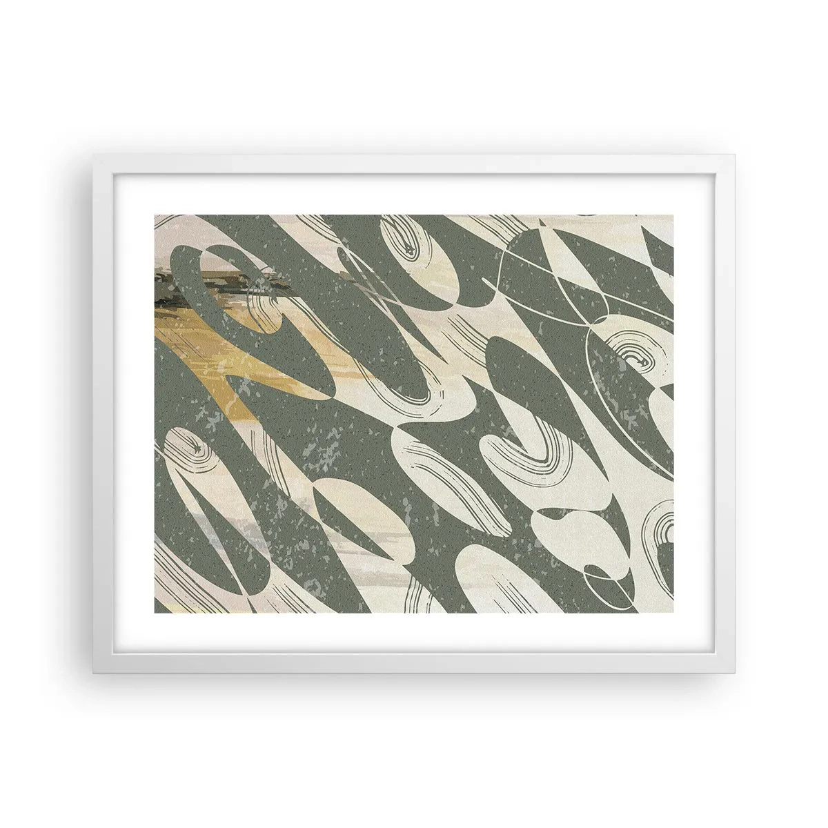 Plakát v bílém rámu - Rytmizovaná abstrakce - 50x40 cm