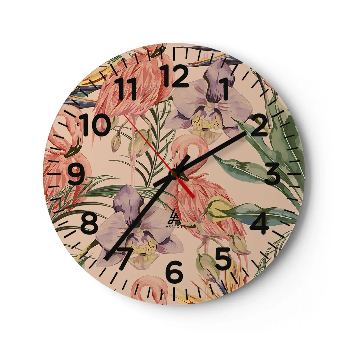 Nástěnné hodiny - Růžový balet v květech - 30x30 cm