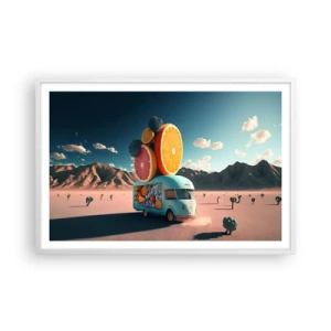 Plakát v bílém rámu - Chuť prázdnin - 91x61 cm
