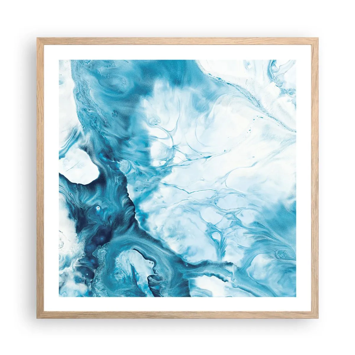 Plakát v rámu světlý dub - Modrý koncert - 60x60 cm