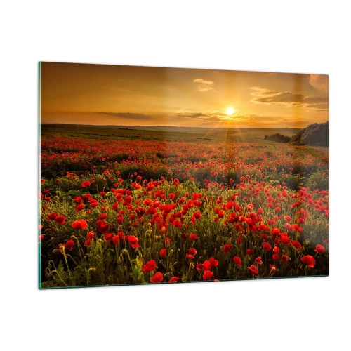 Obraz na skle - Mezi vlnami šumících luk, mezi záplavou květů - 120x80 cm