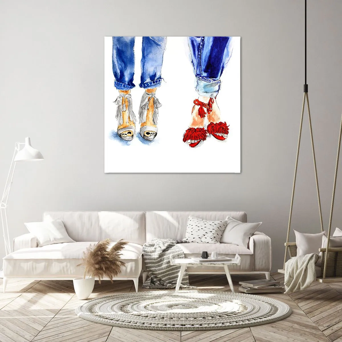 Obraz na plátně - Možná bychom šli na procházku? - 40x40 cm