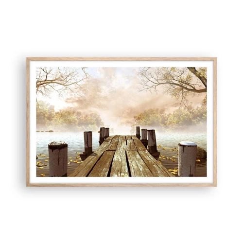 Plakát v rámu světlý dub - Jemný smutek podzimu - 91x61 cm