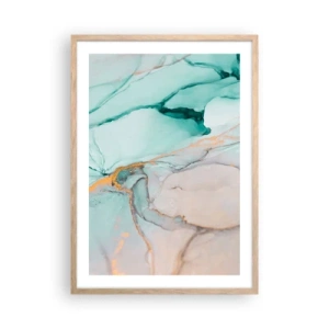 Plakát v rámu světlý dub - Tanec tvarů a barev - 50x70 cm