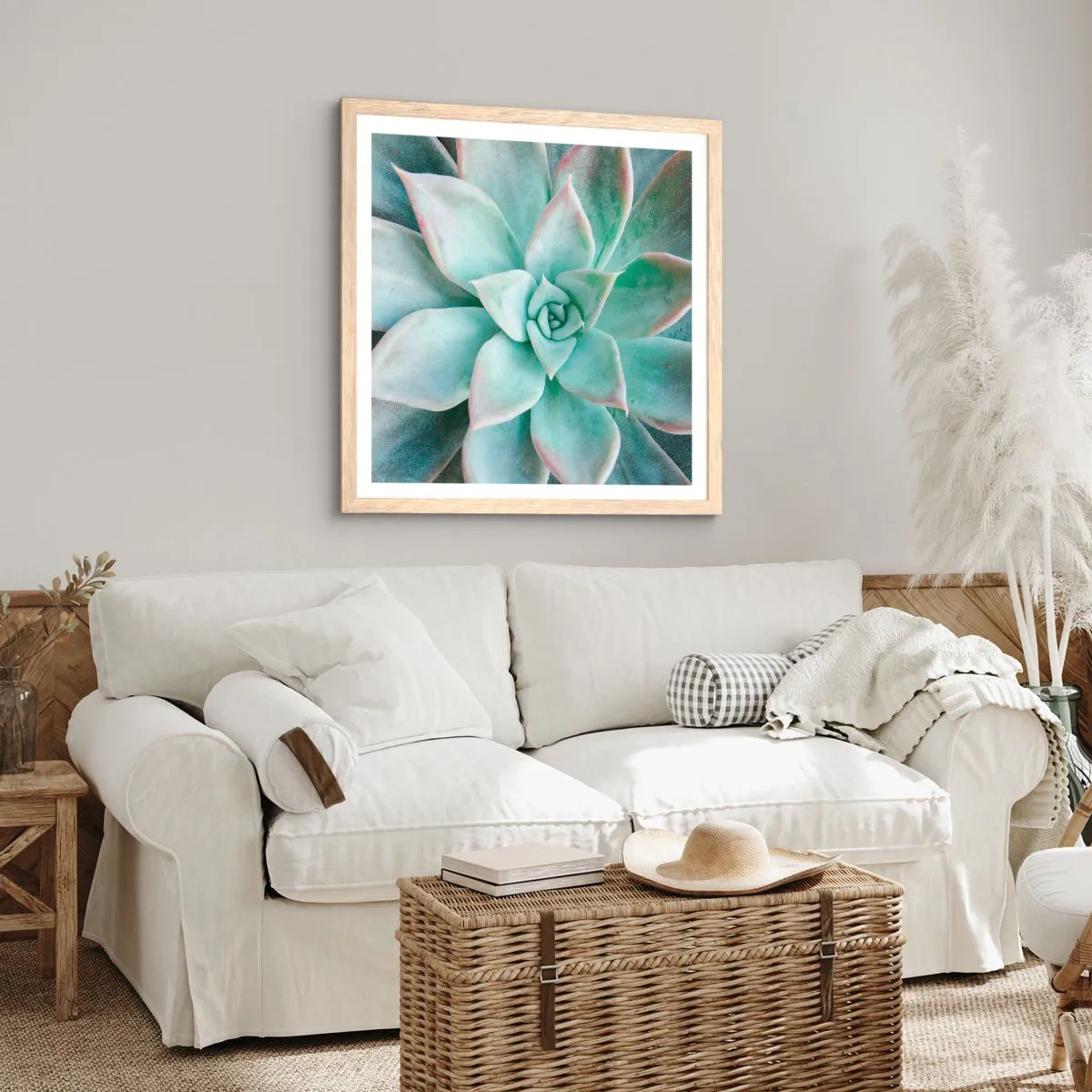 Plakát v rámu světlý dub - Srdce pouště - 30x30 cm