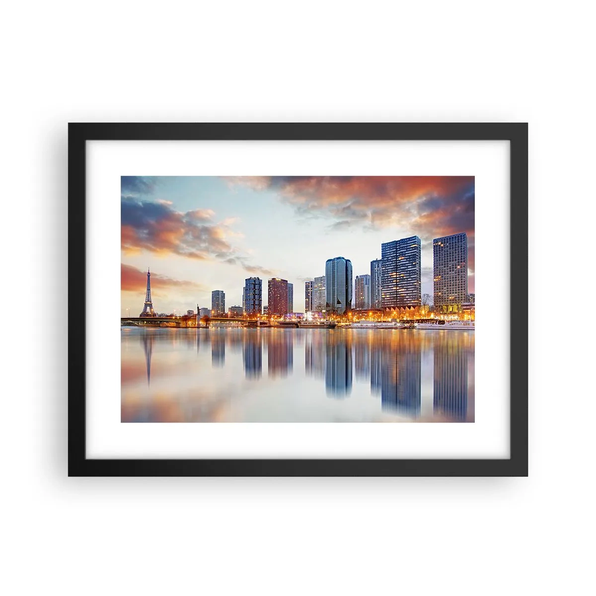 Plakát v černém rámu - Monumentální klid Paříže - 40x30 cm