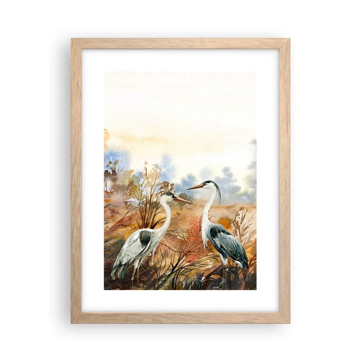 Plakát v rámu světlý dub - Kam na podzim? - 30x40 cm