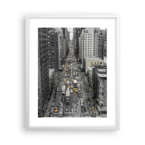 Plakát v bílém rámu - Život New Yorku - 40x50 cm