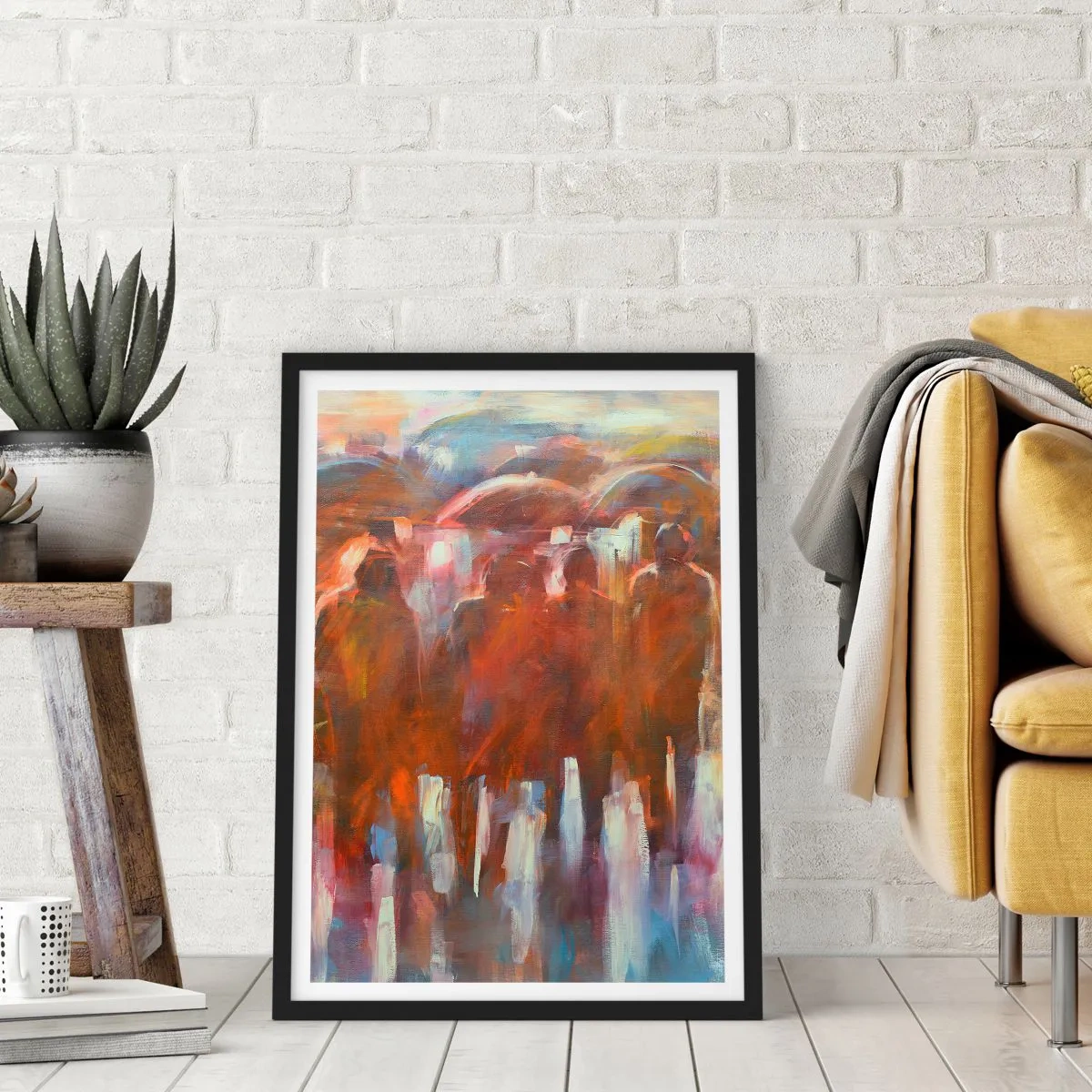 Plakát v černém rámu - Rovnocenní v dešti a mlze - 40x50 cm