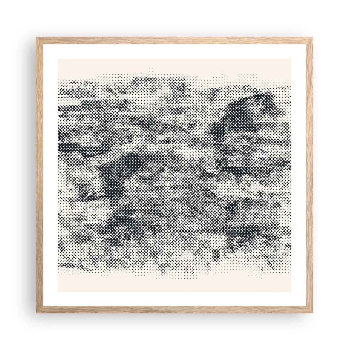 Plakát v rámu světlý dub - Mlžná kompozice - 60x60 cm