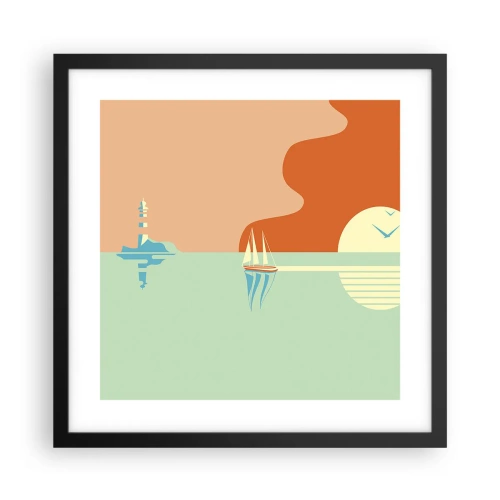 Plakát v černém rámu - Dokonalá mořská krajina - 40x40 cm