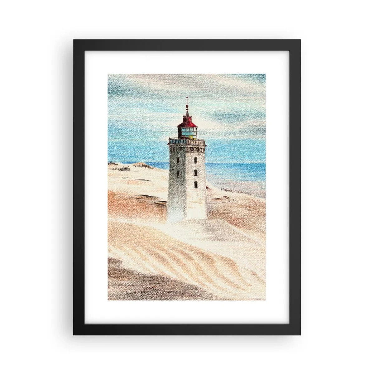 Plakát v černém rámu - Vždy hledí na moře - 30x40 cm