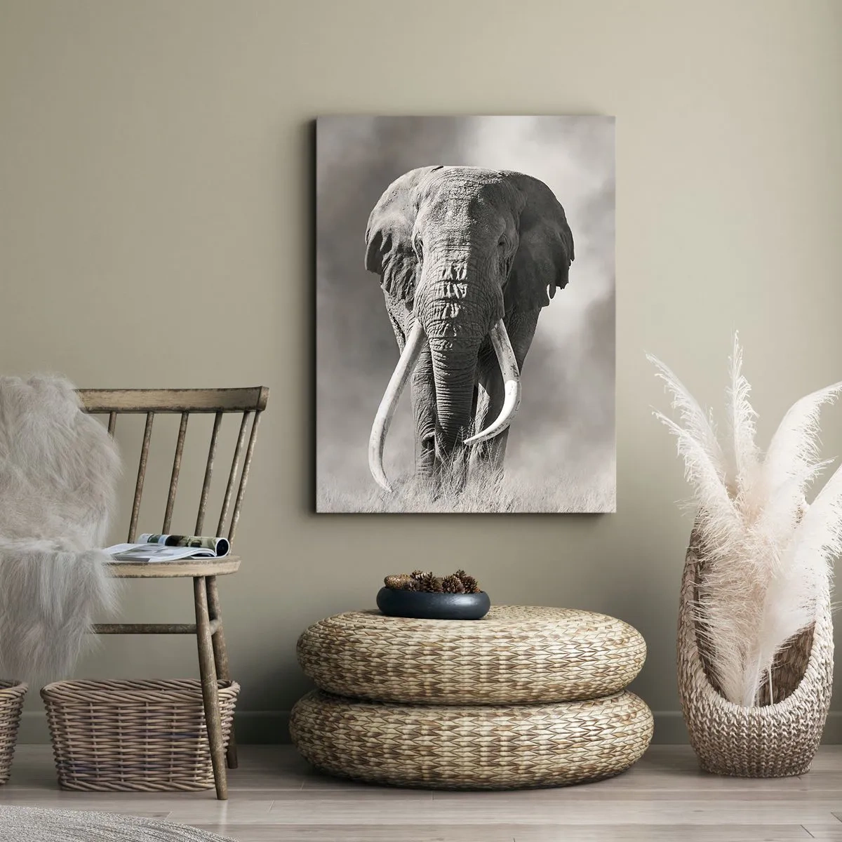 Obraz na plátně - Africký patriarcha - 55x100 cm