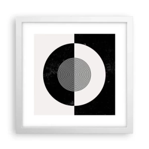 Plakát v bílém rámu - Harmonie v černé a bílé - 30x30 cm