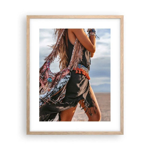 Plakát v rámu světlý dub - Šamanovo děvče - 40x50 cm