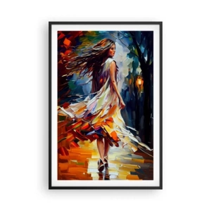Plakát v černém rámu - Podzimní dívka - 61x91 cm