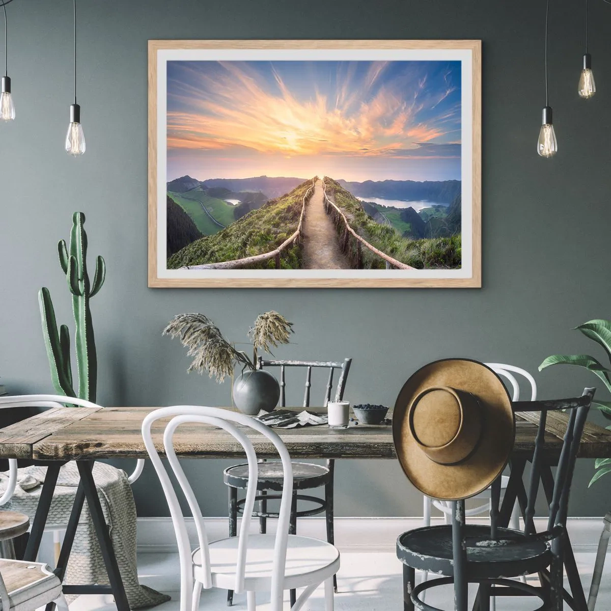 Plakát v rámu světlý dub - Blízko nebe - 100x70 cm