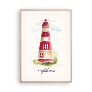 Plakát v rámu světlý dub - Tady je vždy počasí - 70x100 cm