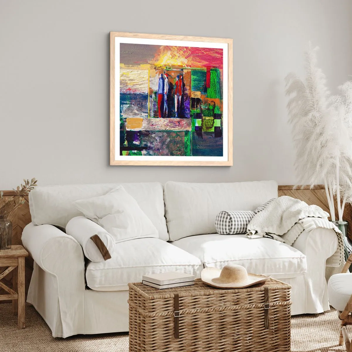 Plakát v rámu světlý dub - Vztahy a emoce - 30x30 cm