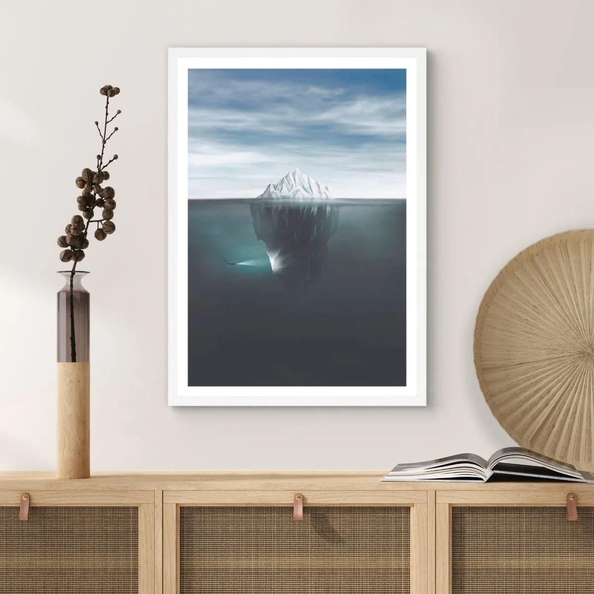 Plakát v bílém rámu - Podvodní tajemství - 70x100 cm