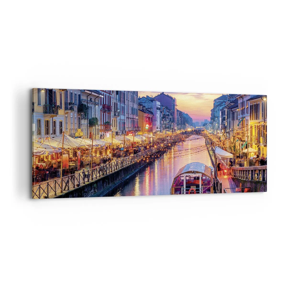 Obraz na plátně - Večer plný světla a zábavy - 100x40 cm