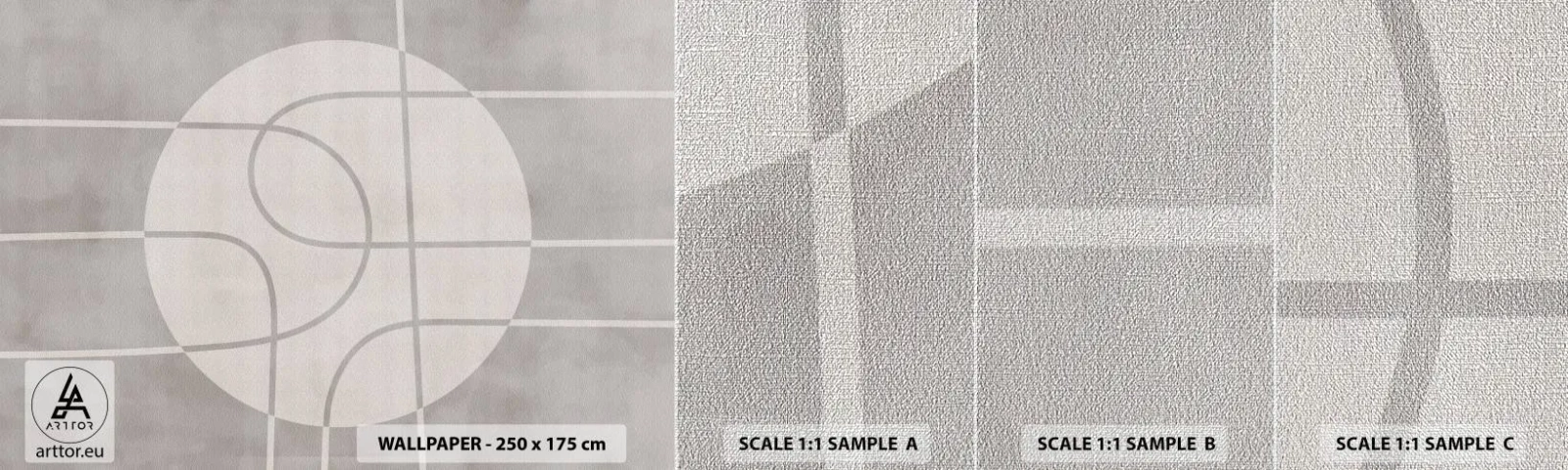 Vzor Fototapety Premium Canvas - Kruhově a přímo - Jasný, Minimalistický, Kolo - 100x30 cm