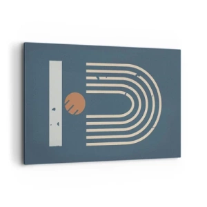 Obraz na plátně - Geometrie v námořnické modři - 120x80 cm