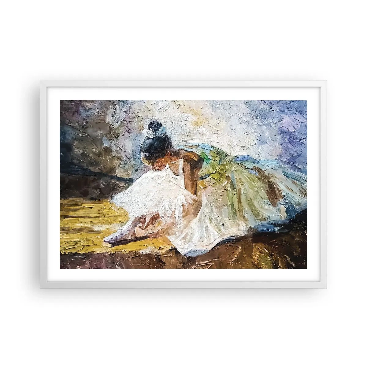 Plakát v bílém rámu - Z Degasova obrazu - 70x50 cm