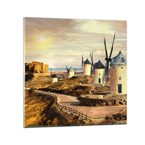 Obraz na skle - Brzy se objeví Don Quijote - 50x50 cm