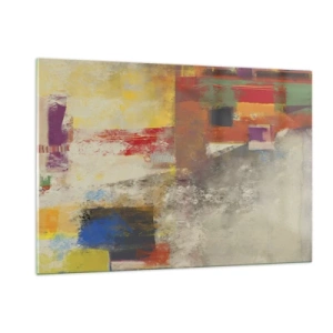 Obraz na skle - Geometrie barev - 120x80 cm