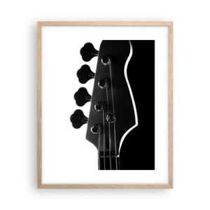 Plakát v rámu světlý dub - Rockové ticho  - 40x50 cm