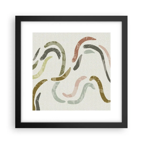 Plakát v černém rámu - Radostný tanec abstrakce - 30x30 cm