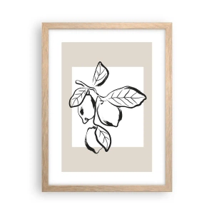Plakát v rámu světlý dub - Kde citron dozrává… - 30x40 cm