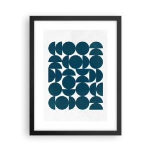 Plakát v černém rámu - Kruhy a půlkruhy - 30x40 cm