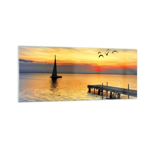 Obraz na skle - Večerní návraty - 100x40 cm