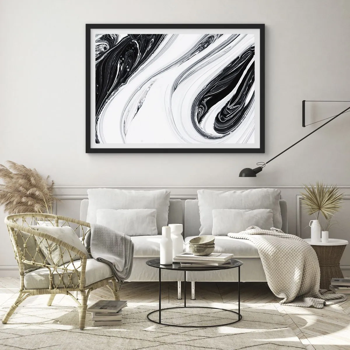Plakát v černém rámu - Spojení protikladů - 70x50 cm