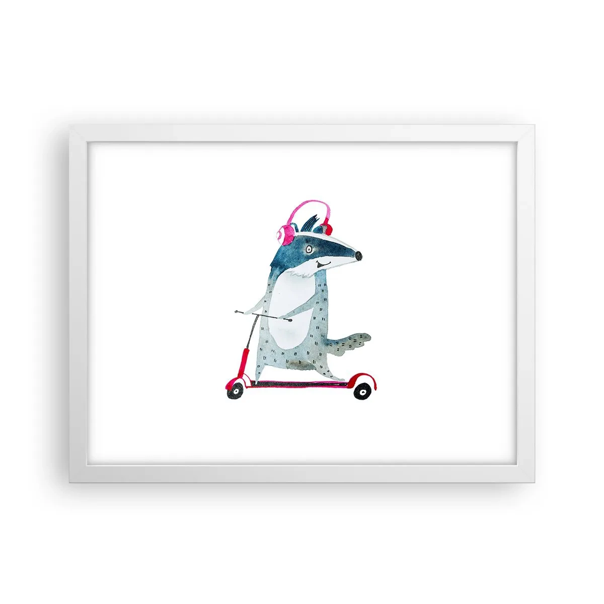 Plakát v bílém rámu - Jezevčí radosti - 40x30 cm