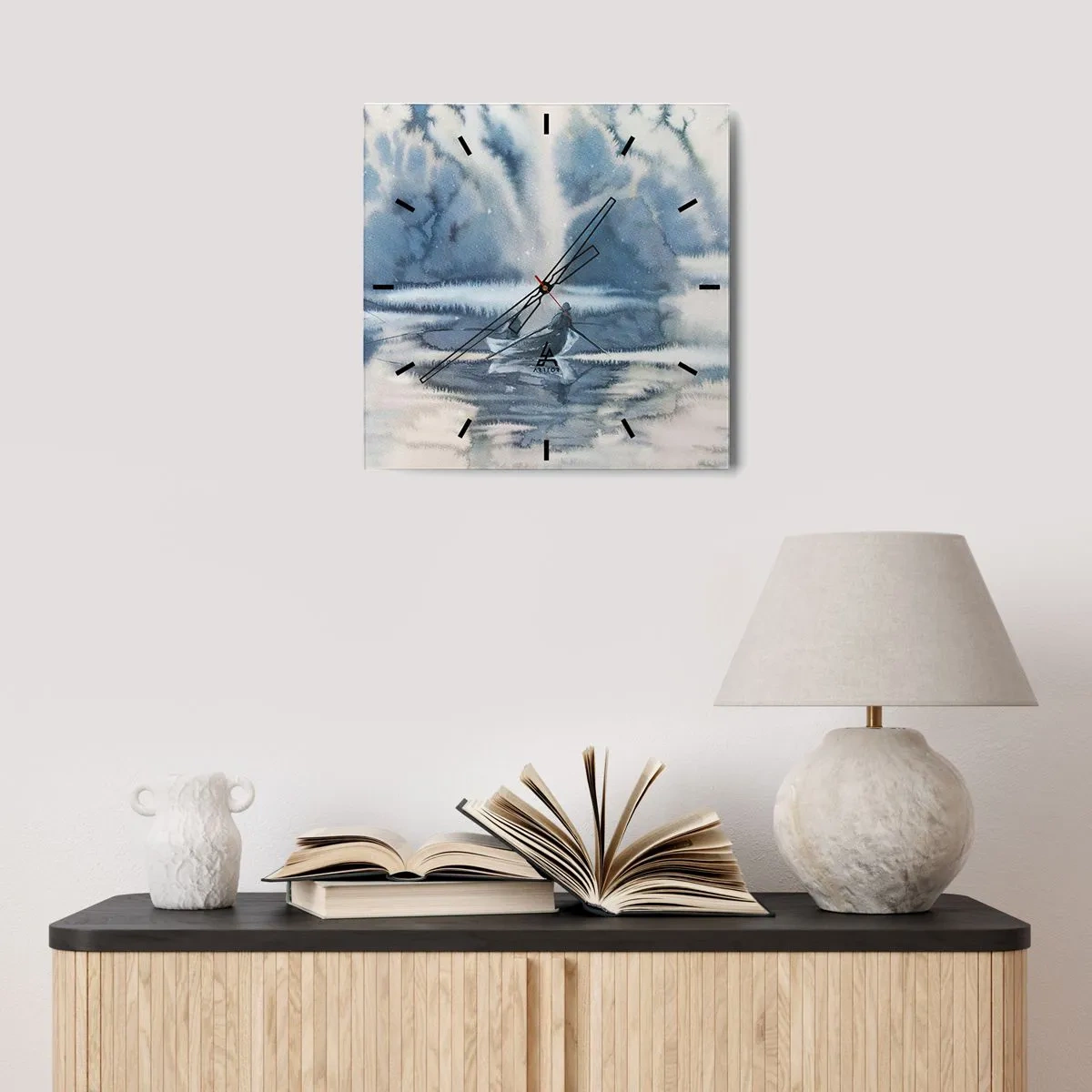 Nástěnné hodiny - Rybáři ve svém ráji - 30x30 cm