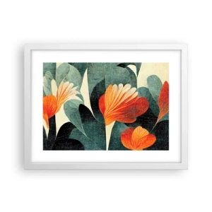 Plakát v bílém rámu - Tropické horko a chlad zeleně - 40x30 cm