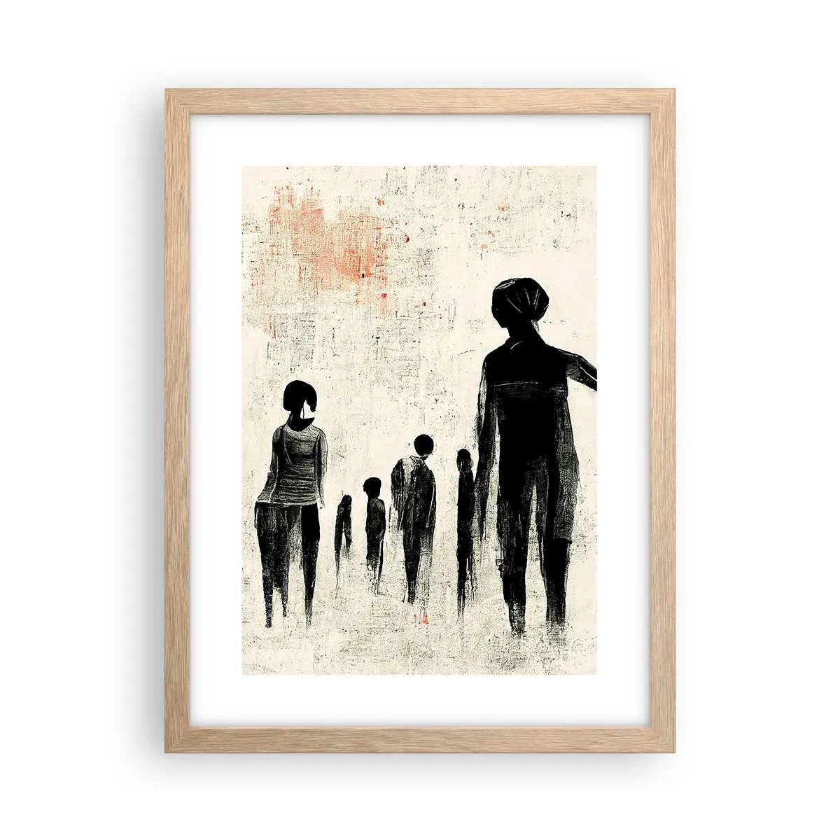 Plakát v rámu světlý dub - Proti samotě - 30x40 cm