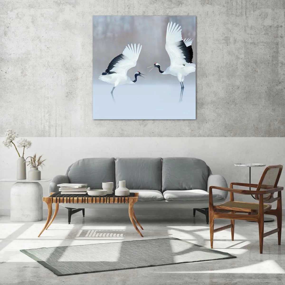 Obraz na skle - Tanec v mlze - 70x70 cm