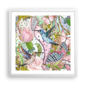 Plakát v bílém rámu - Zamotané do lián - 50x50 cm