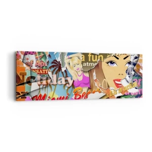 Obraz na plátně - Prázdninové retrospektiva - 90x30 cm