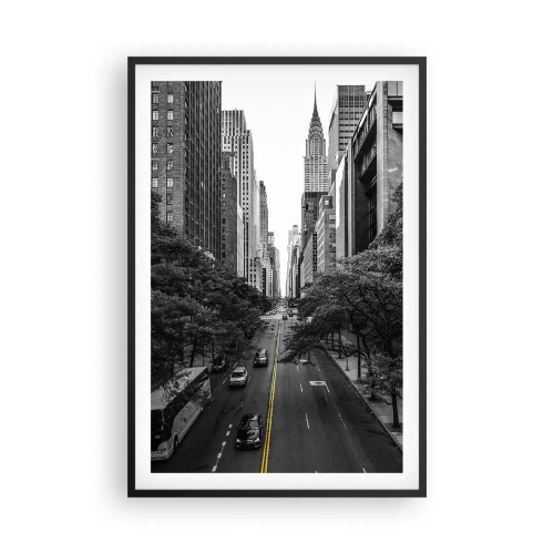 Plakát v černém rámu - Newyorské ráno - 61x91 cm