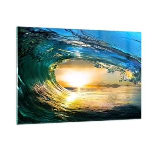 Obraz na skle - Ve smaragdově-zlatém křišťálu - 120x80 cm