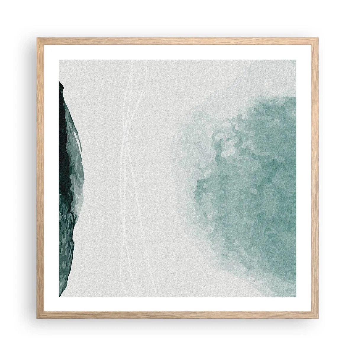 Plakát v rámu světlý dub - Setkání s mlhou - 60x60 cm