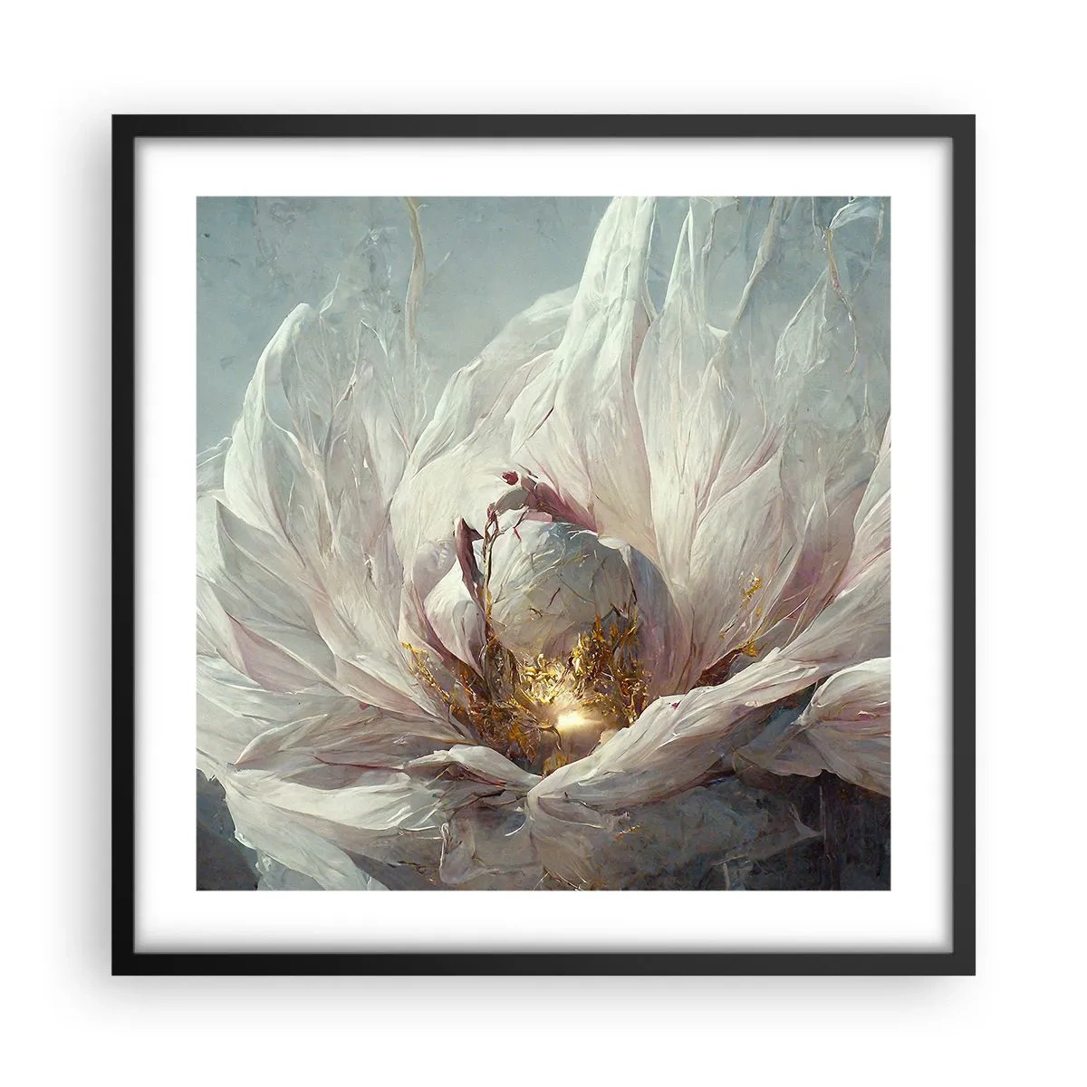 Plakát v černém rámu - Rozkvétá jednou za sto let - 50x50 cm