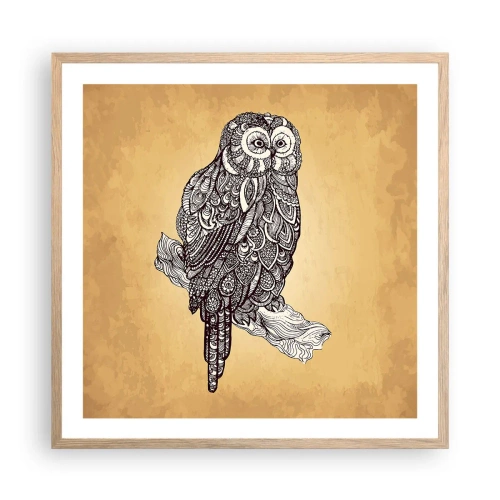Plakát v rámu světlý dub - Mistrovské ornamenty moudrosti - 60x60 cm