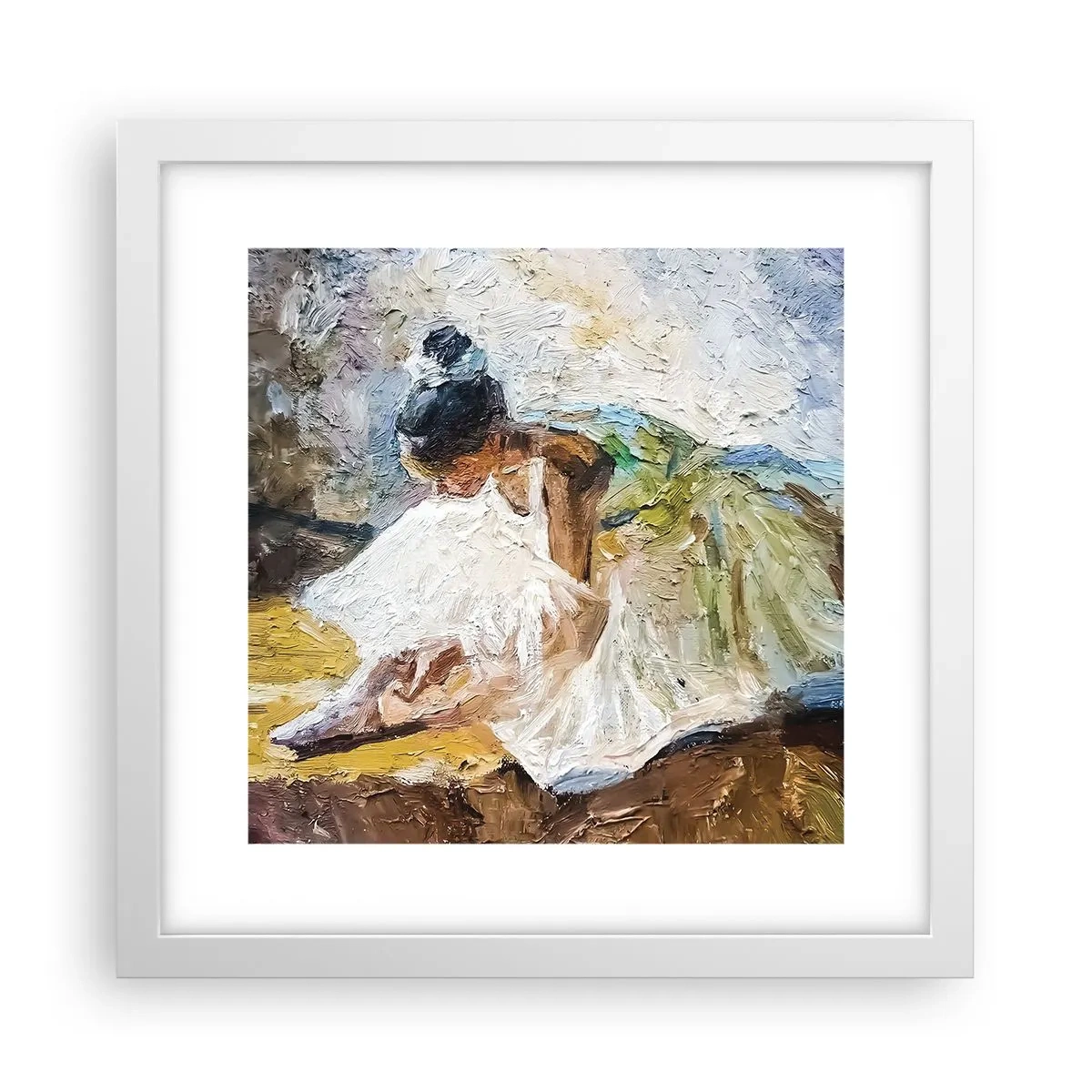Plakát v bílém rámu - Z Degasova obrazu - 30x30 cm